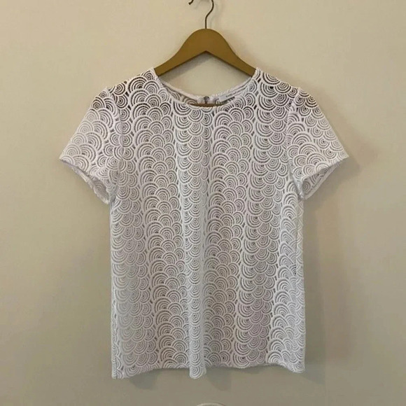 DVF Diane Von Furstenberg Scalloped Lace Top - Picture 8 of 8